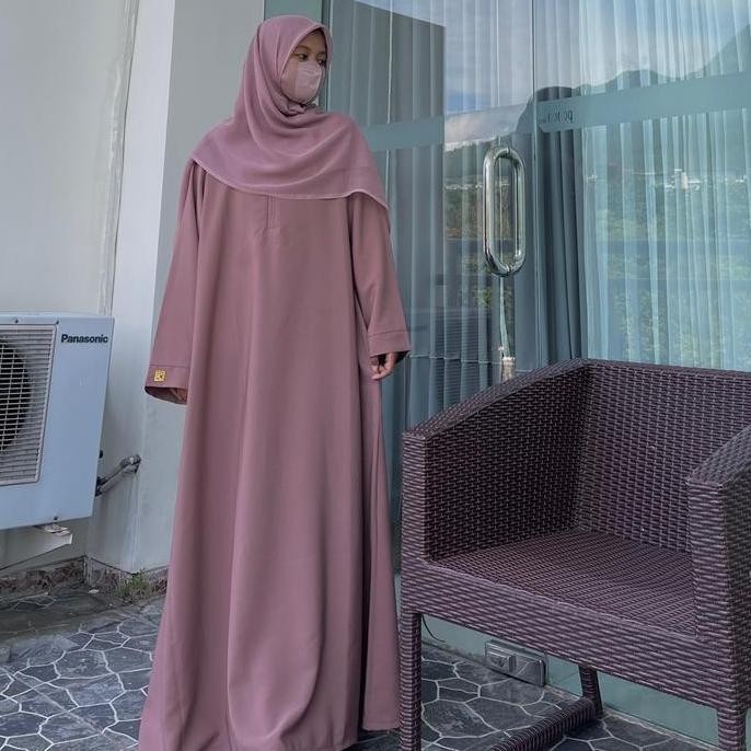 (Allthebest) Abaya Basic Polos / Abaya Raya Polos Muslim Wolfis Gamis Hitam