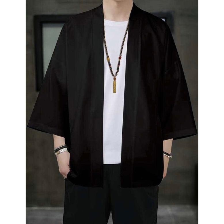 DT109 }} Kaos Cardigan Style Kimono Polos Distro / Style Kimono Cardigan Casual / Cardigan Kimono Te