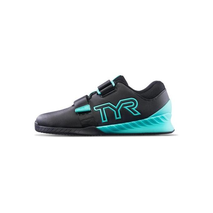 Promo Tyr L-1 Lifter Black/Mint Anatomical Toe Box Lifting Shoes Powerlifting Squats Sport Heels Sho