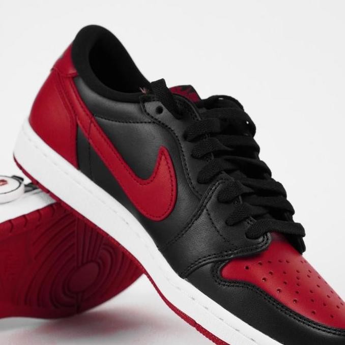 Promo Air Jordan 1 Retro Low Og Bred Banned Bred Black Red Authentic Outdoor Sepatu