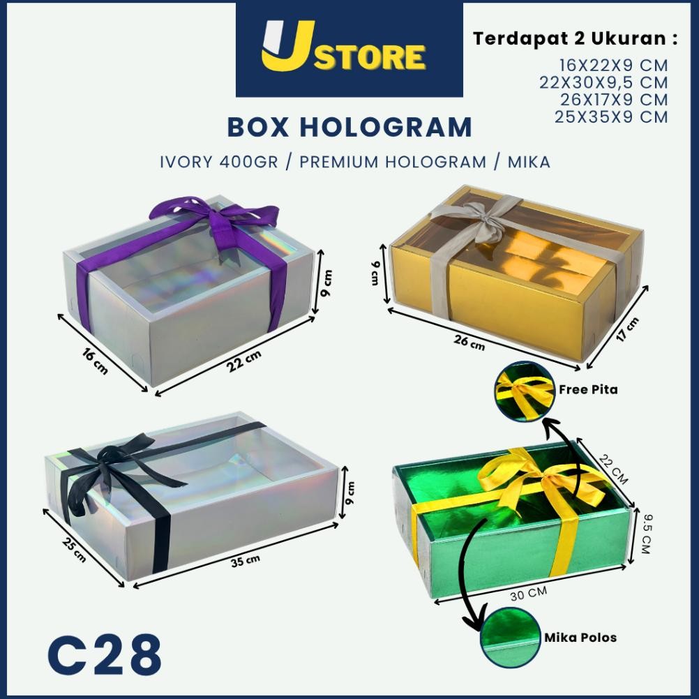 

Box Kado Mika / Box Hologram / Gift Box / Hampers Premium / Bungkus Kado / C28 aSt