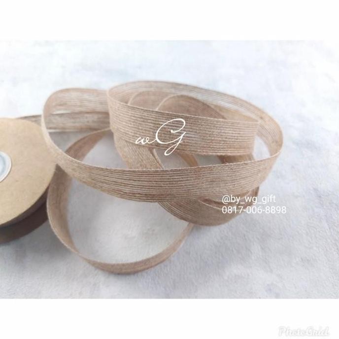 

Baru Pita Goni Coklat Natural Lebar 3.8cm Panjang 10 Yard - Pita Rustic Dekorasi