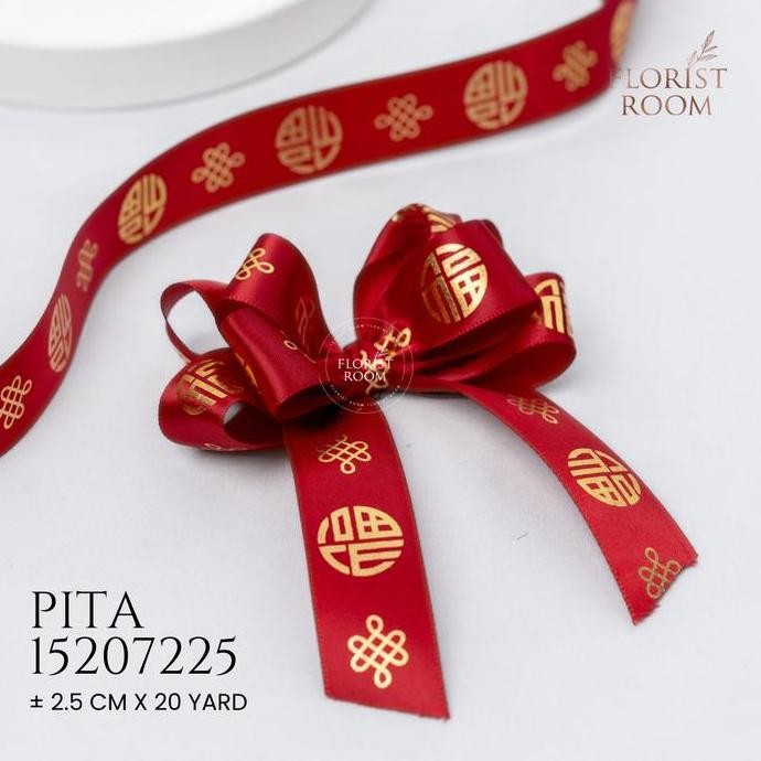 

Baru Pita Imlek Chinese New Year 2.5cm x 20 Yard Merah Emas