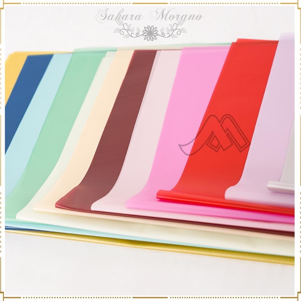 

20 Pcs Flower Wrapping Paper Full Color Paper Cellophane Waterproof Kertas Buket Bunga Warna Polos Transparant aSt