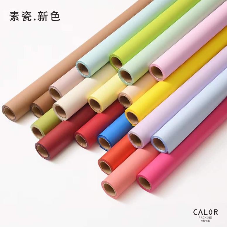 

Kertas Bunga Buket Cellophane Polos Roll / Doff Color Opp Roll Wrapping Paper Gulungan aSt