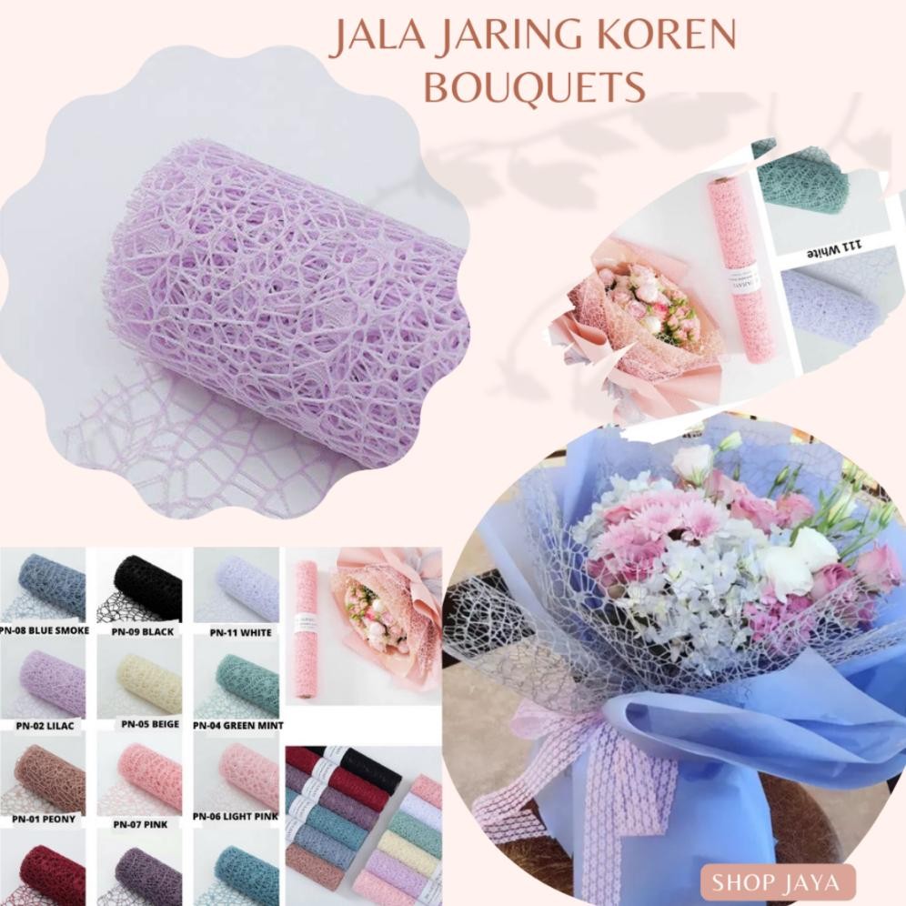 

1 ROLL Kertas Jaring Jala Buket Bunga Korean Jaring Spider Roll Mesh Polynet Flower Wrapping Paper Pembungkus Buket Bunga Korean Mesh aSt