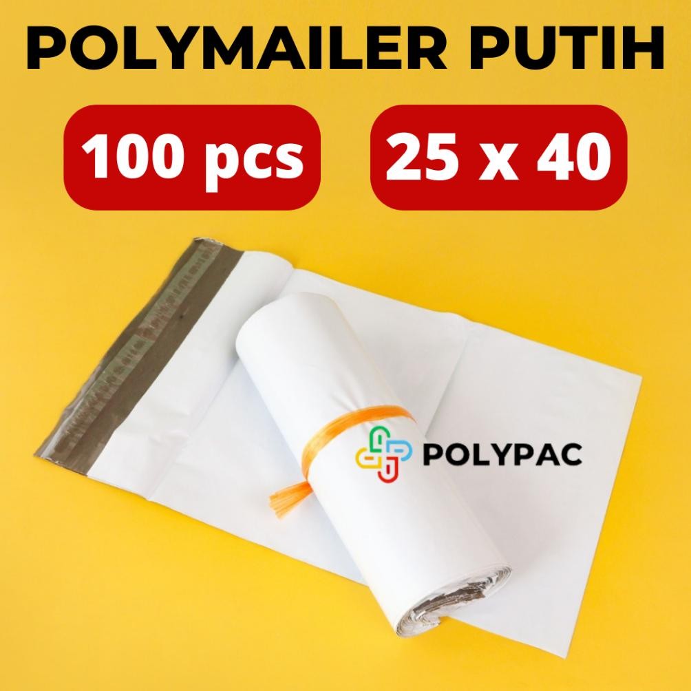 

Polymailer PUTIH [25x40] Isi 100 Pcs - Polymailer Putih Premium aSt