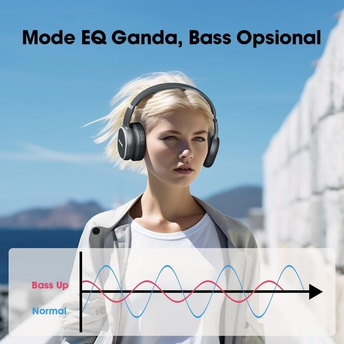 Bisa CodAcome Tune H2 Headphone Bluetooth 5.3 / Headset Earphone Wireless Dual Eq Mode Foldable Orig