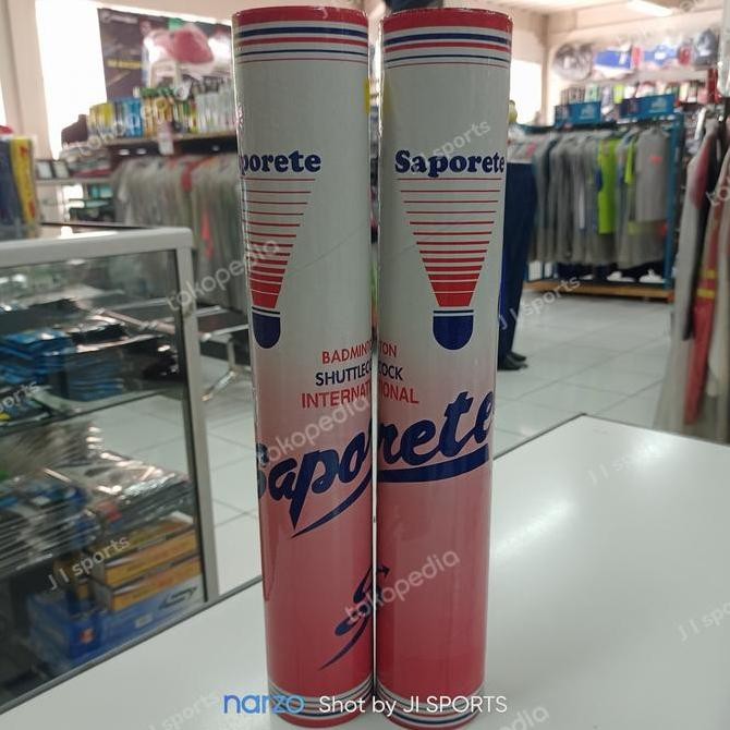 Sale Original Cock Kok Shuttlecock Badminton Saporete Merah Bulu Bulat