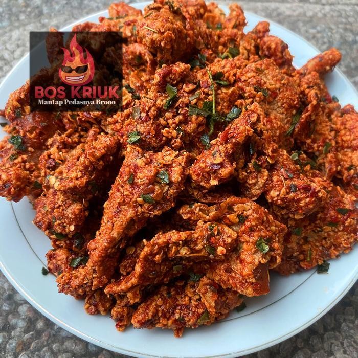 

Ccf Kripik Kulit Ayam Cryspy 500 Gram / 500Gram Crispy Kulit Ayam Krispi / Krispy Aroma Daun Jeruk Pedas Cemilan