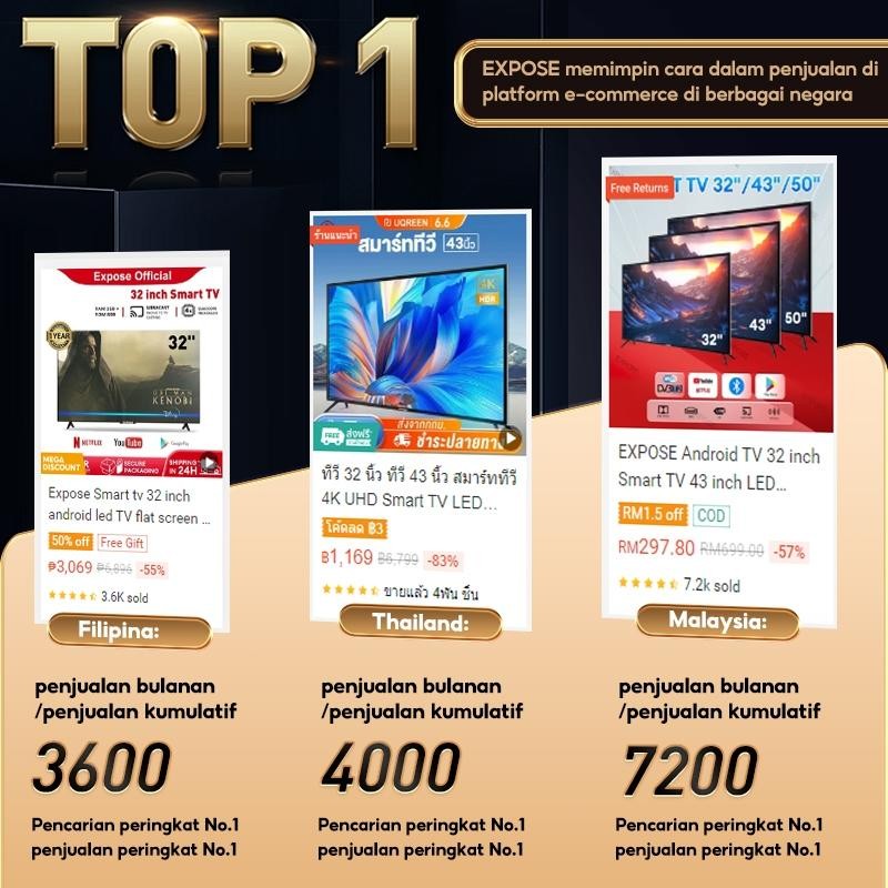 NS TV Android Smart TV 32 Inch Android TV 43 Inch with Tsunami Warning 4K LCD 4+64GB Netflix/YouTube