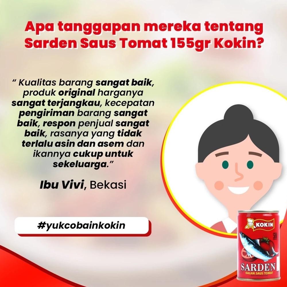 

Kokin Ikan Sarden Kaleng Saus Tomat 155 Gr Lauk Instan Siap Saji Tahan Lama - 6 Pcs Terbaru