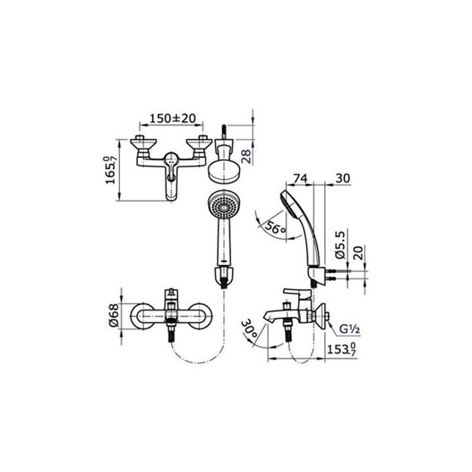 Toto Tx471Spn Plano Kran Mixer Set