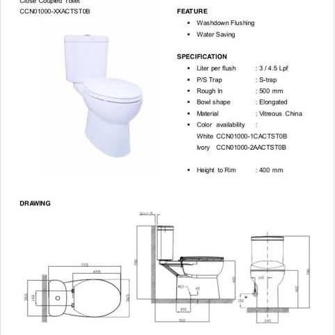 American Standard Newton Razor Smart Wasser Dual Flush Closet / Kloset / Toilet / Wc Duduk As 50 Cm