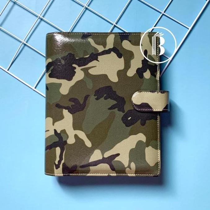 

Tersedia Binder Motif Army Printing Kulit Multiring 20 Ring A5 & 26 Ring B5 - Binder Keren
