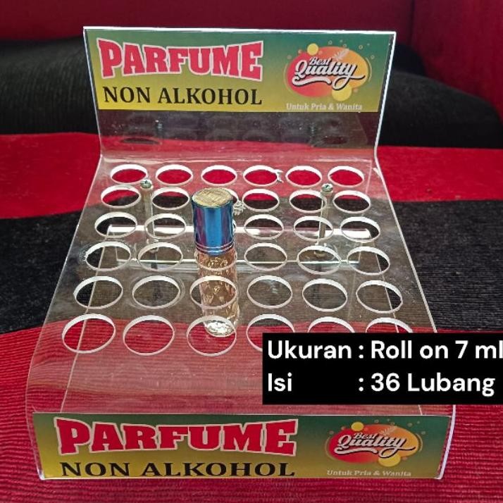 Tatakan Parfum Tempat Parfum Display Parfum Roll On Wajik 7 Ml Akrilik