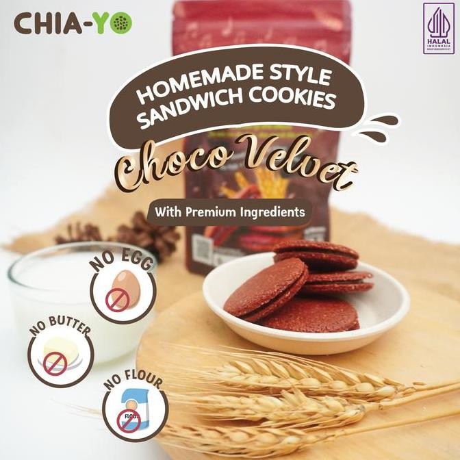 

Chiayo Sandwich Cookies Choco Velvet - Snack Gluten Free Cokelat Sehat Stok Terbatas