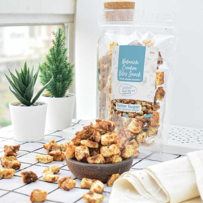 

Simply Crouton Bites Snack Butter Sugar 60gr - Camilan Renyah Gula Pasir Stok Terbatas
