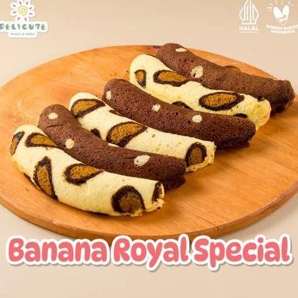 

Banana Royal Delicute - Bolu Bentuk Pisang Isi Fla Spesial Viral Stok Terbatas