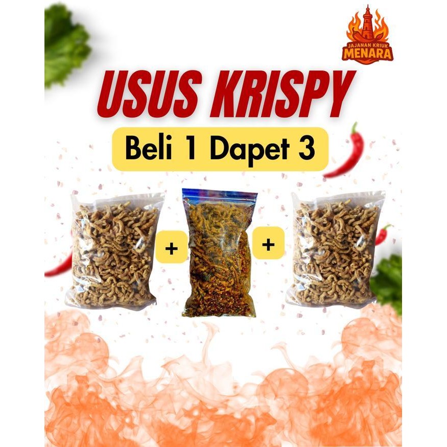 

CCF BUNDLING BELI 1 DAPET 3 USUS KRISPY BUMBU MELIMPAH GURIH PEDAS DAUN JERUK / ORIGINAL CEMILAN 100g Makanan Kering Keripik Crispy Ayam Food Snacks Jajanan Kripik