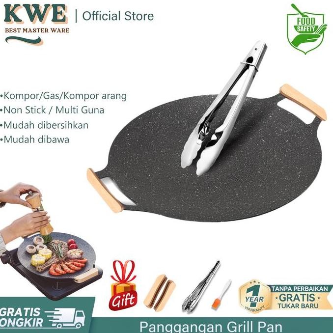NC KWE 38CM Wajan Original BBQ untuk 9 orang GRATIS Penjepit Makanan / Wajan Serbaguna / Korean Waja