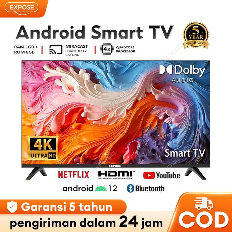 NS Smart TV 32 Inch Android TV 32/43/50 Inch 4K With Netflix/Youtube/Google/WIFI 5 Tahun Garansi