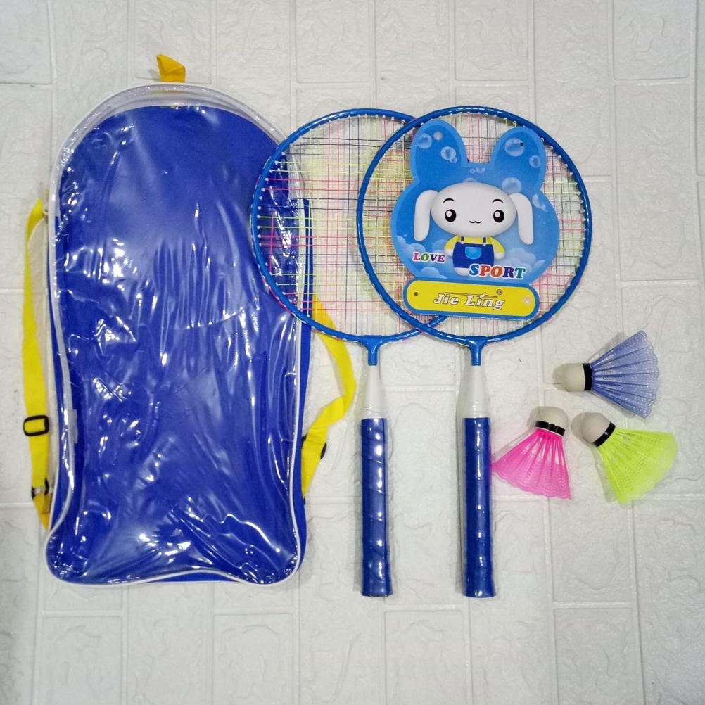 DF305>> RAKET BADMINTON ANAK JEILING KECIL SET (ISI 2 FREE KOK PLASTIK)