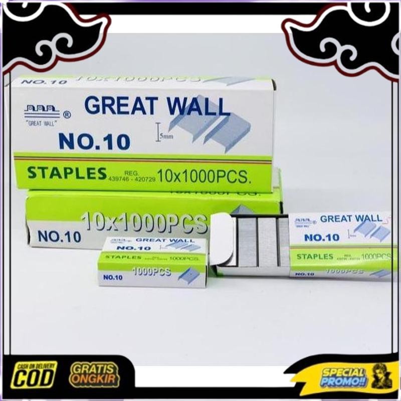 

Cuci Gudang Isi Staples Greatwall No.10 Original [ 1 Pak Kecil ] / Isi Staples Great Wall No 10