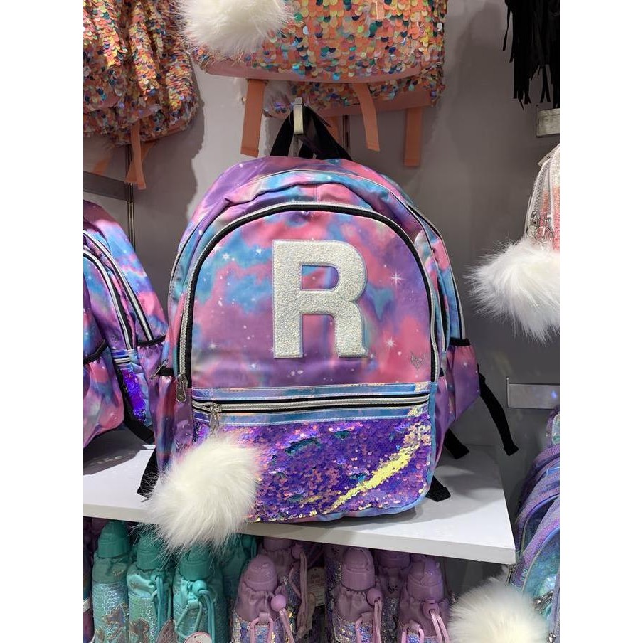 Justice Sequin Backpack Inisial Huruf Original Ransel Tas Sekolah