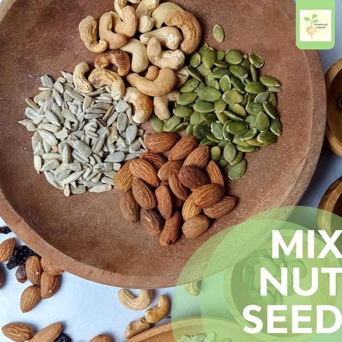 

Mix Nut Seed 500Gr - Almond, Cashew, Pumpkin Seed, Sunflower Seed - Roasted Almond Food Pasti Ori