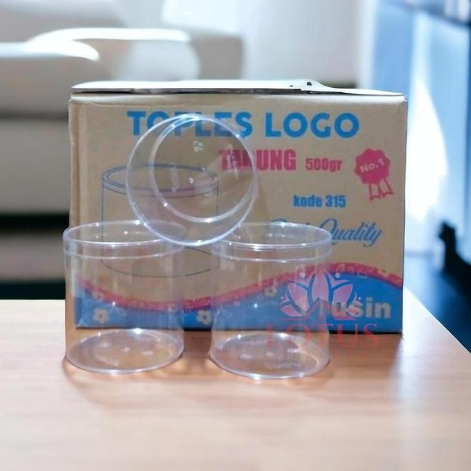 Toples Logo Tabung 500 Gram No.315 / Toples Tabung Mika