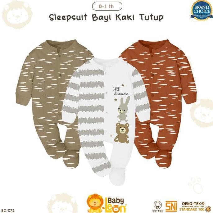 Baby Leon Jumpsuit Bayi Kaki Tutup Lengan Panjang Jumper Bayi Bc-072