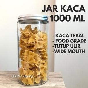1000Ml Toples Jar Botol Kaca / Glass Jar 1000 Ml Tutup Aluminium