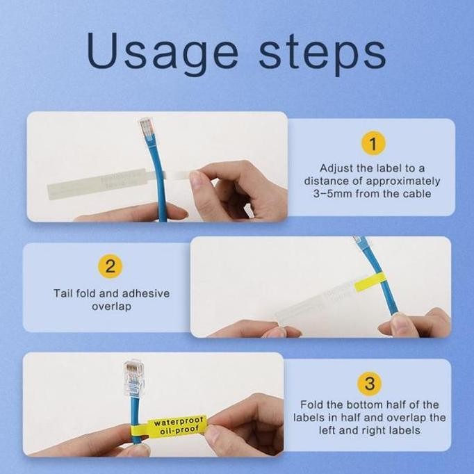 

65Pcs Thermal Cable Label Sticker Stiker Label Kabel Untuk Niimbot