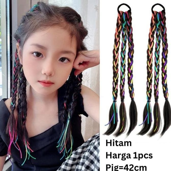 Extention Rambut Sintesis Kepang Wig Rambut Wanita Kepang Wig Kuncir Kuda Ganda Kepang Ekstensi Ramb