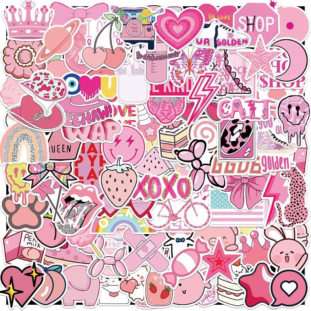 

Stiker Set Stiker Paket pink Stiker Merah Jambu gadis Anti Air Stikers Berperekat Waterproof sticker decal buat Motor Helm Buku Journal Koper Casing HP Laptop Botol Minum TF-26