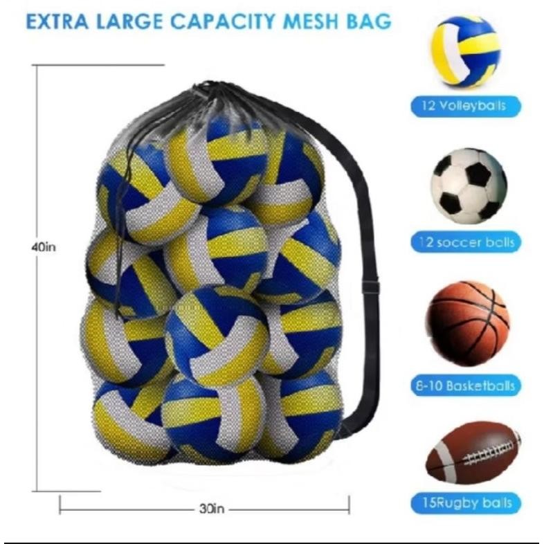 Tas Jaring Penyimpanan Alat Olahraga Bola Basket, Bola Voly, Bola Sepak Kapasitas Besar