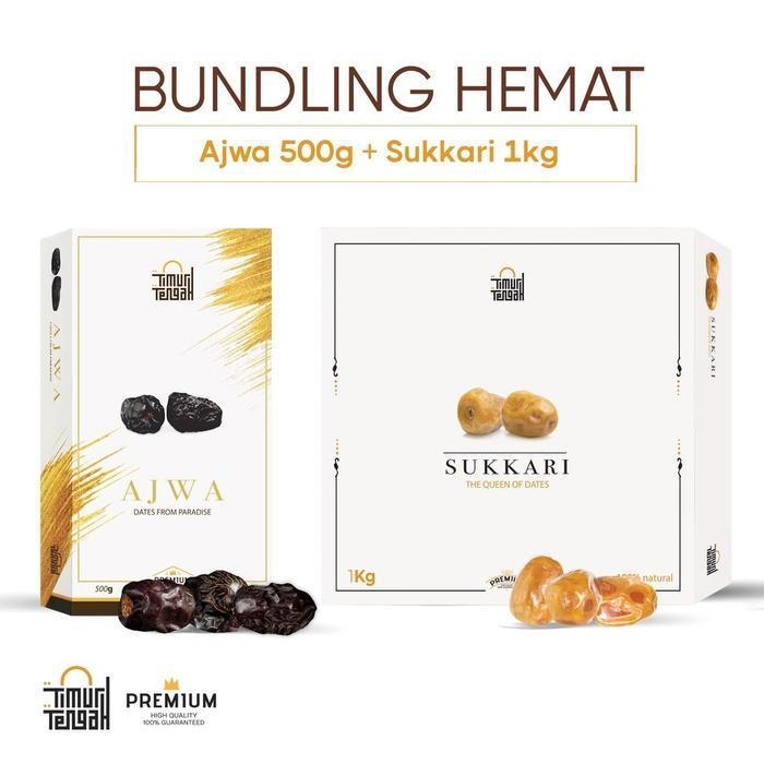 

Rps Timur Tengah [Paket Bundling Hemat] Kurma Ajwa 500 Gr Kurma Sukari 1 Kg Premium Original High Quality