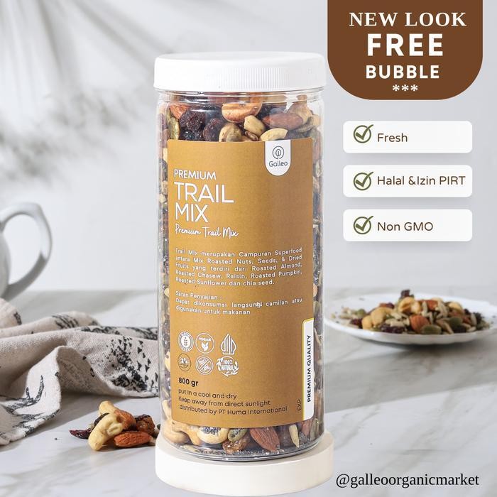 

Rps Trail Mix Jumbo Premium Galleo Snack Roasted Almond Cranberry Pumpkin Seed Cashew Raisin - Jar Large