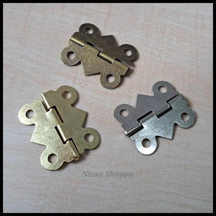 Engsel kupu kupu / Engsel kotak kayu / Engsel kotak perhiasan / Engsel kotak dus lengkap dengan mur 