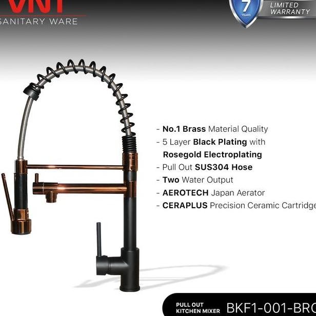 Vnt Kran Cuci Piring Bla Rose Gold Flexible Keran Air Dapur Restoran