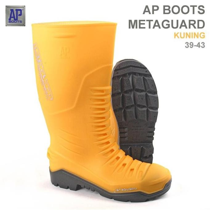 Baru AP Boots METAGUARD Safety Boot - Sepatu Karet Proyek Ujung Besi