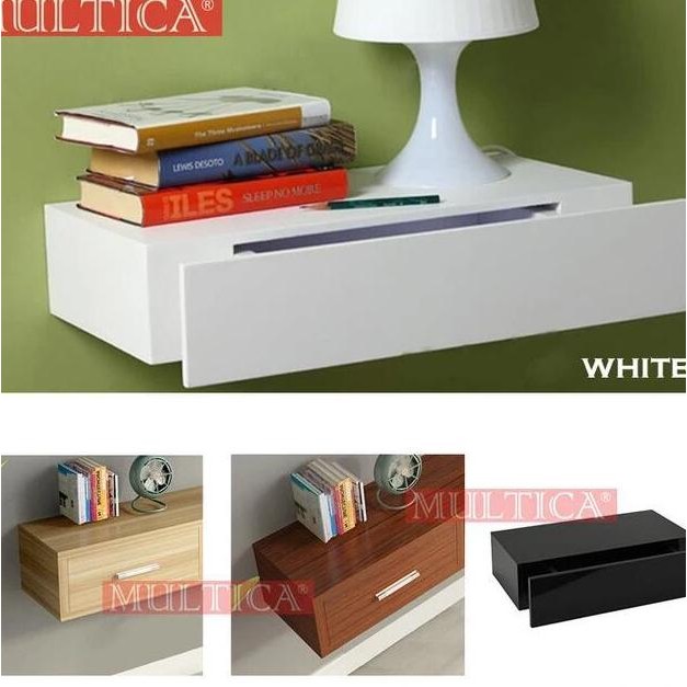 Multica Rak Meja Dinding Laci Kayu Pvc Dinding Minimalis Rak Buku 60Cm