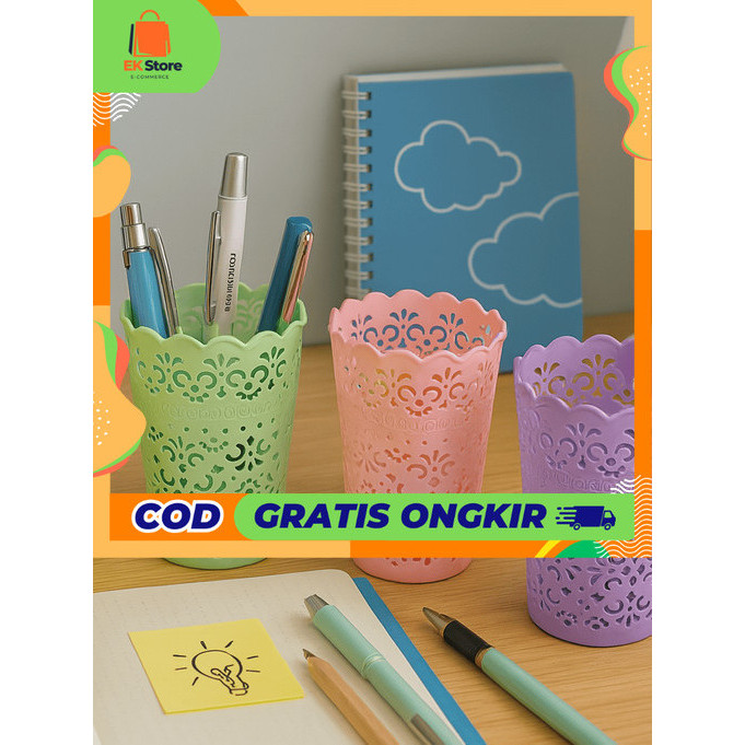 

EK (harga 6 pcs) Tempat Pensil Atk || Tempat penyimpanan serbaguna