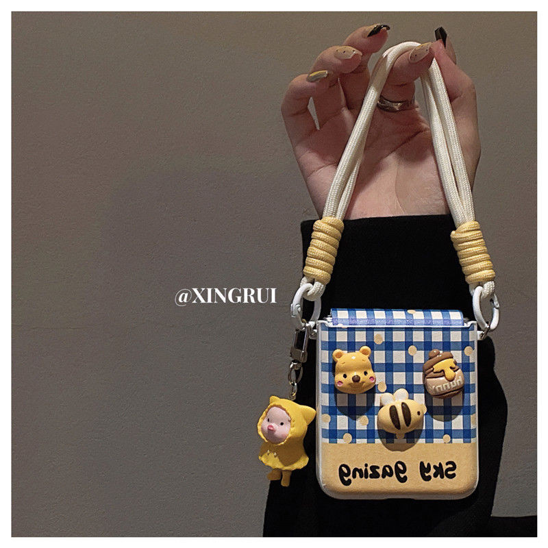 [Bengkel Cerdas][COD] Gelang liontin beruang madu lucu cocok untuk casing ponsel lipat Huawei pocket