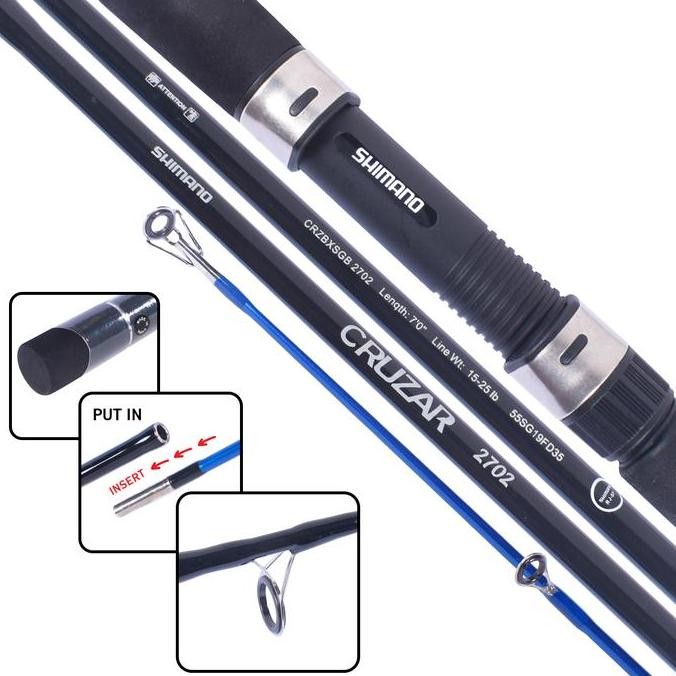 Joran Spinning Shimano Cruzar BX SG sambung 2 Size 2562 2602 2702