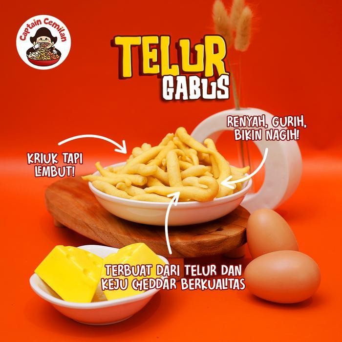 

FF (ADE BAE) 500gram - Telor gabus KEJU gurih renyah Captain cemilan Bandung Cheese Baking