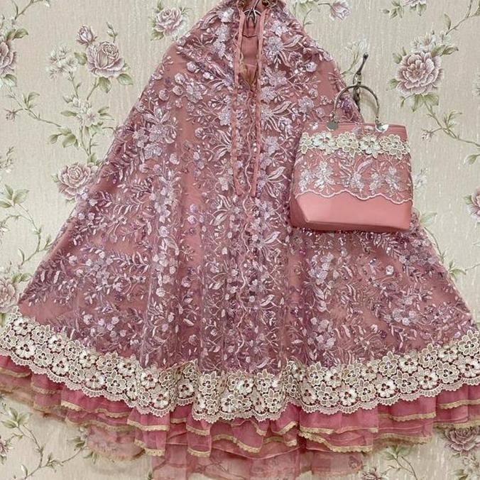 Mukena Dewasa Full brukat Lace Termewah