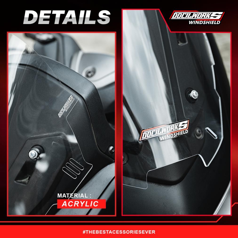 Original Docilworks - Visor Windshield Ocito 4 Nmax Old Nmax New Ua-86