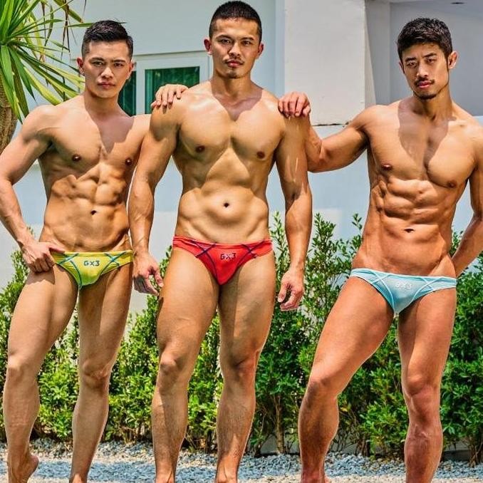 HOT SALE GX3 SHEER COLOR BIKINI SWIMWEAR  - CELANA RENANG PRIA SEKSI